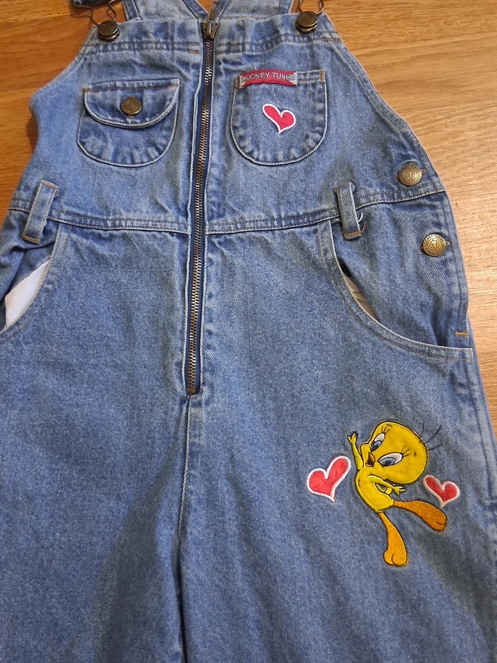 Warner Bros. Blue Denim Tweety Overalls - Kids Matching Set